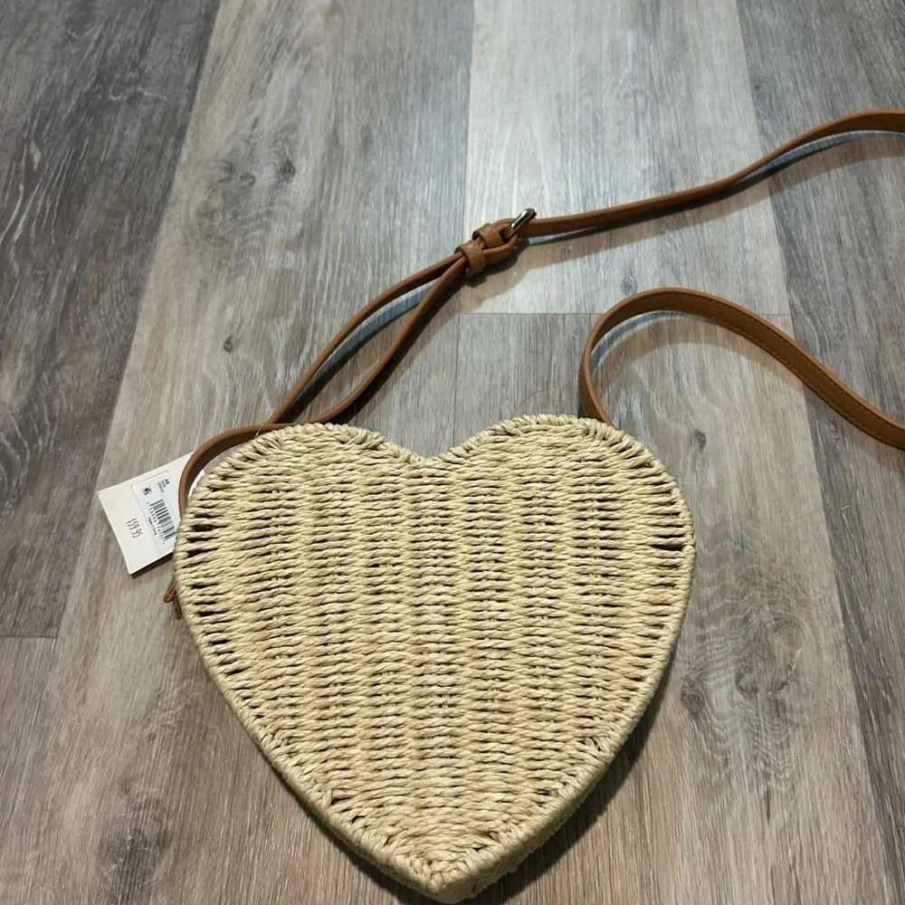 NWT Altar'd State Tan and Cream Woven Crossbody Bag